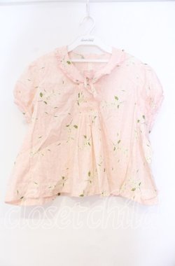 画像1: PINK HOUSE / フラワー柄タックプルブラウス【お直しあり】  ピンク O-25-10-31-030-LO-BL-IG-OS