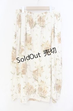 画像1: PINK HOUSE / すずらん柄カットスカート  シロ O-25-10-31-031-LO-SK-IG-ZT341