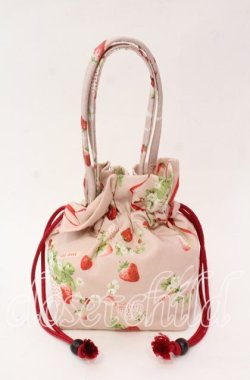 画像3: PINK HOUSE / リボン付き巾着  いちご柄ピンク O-25-11-03-004-LO-BG-IG-OS