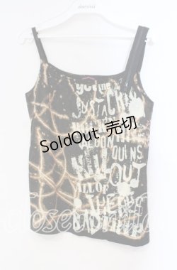 画像1: ALGONQUINS / ロゴptタイダイキャミソール F ブラック O-25-11-03-026-AL-TO-OW-OS