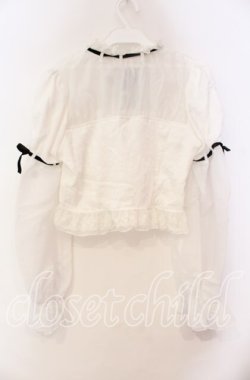 画像3: Bobon21 / ジャガード切り替えパフスリブラウス L シロ O-25-11-03-028-EL-BL-OW-OS