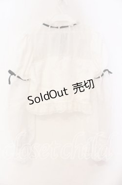 画像3: Bobon21 / ジャガード切り替えパフスリブラウス L シロ O-25-11-03-028-EL-BL-OW-OS