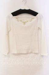 MA*RS / ビジュー配色テレコトップス  シロ O-25-11-03-030-EL-TO-OW-ZT250