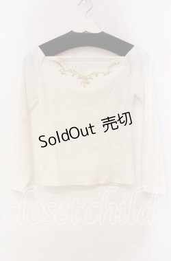 画像1: MA*RS / ビジュー配色テレコトップス  シロ O-25-11-03-030-EL-TO-OW-ZT250