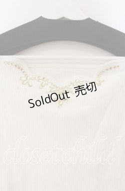 画像2: MA*RS / ビジュー配色テレコトップス  シロ O-25-11-03-030-EL-TO-OW-ZT250