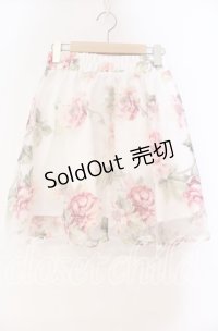 MA*RS / 花柄オーガンジースカート  シロ O-25-11-03-034-EL-SK-OW-OS