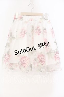画像1: MA*RS / 花柄オーガンジースカート  シロ O-25-11-03-034-EL-SK-OW-OS