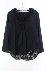 PINK HOUSE / フリル襟カットソー  クロ O-25-11-03-038-LO-TO-IG-ZT333