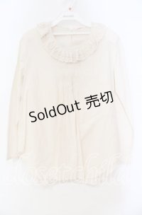 PINK HOUSE / フリル襟カットソー  アイボリー O-25-11-03-039-LO-TO-IG-OS