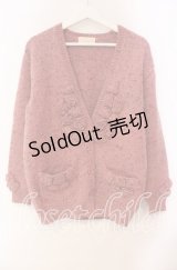 PINK HOUSE / ローズモチーフネップニットカーディガン  ピンク O-25-11-03-040-LO-TO-IG-OS