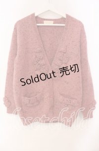PINK HOUSE / ローズモチーフネップニットカーディガン  ピンク O-25-11-03-040-LO-TO-IG-OS