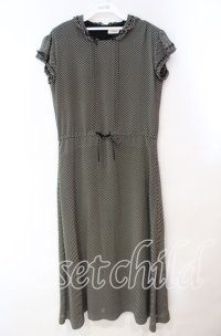 INGEBORG / ドット半袖ワンピース  クロ×アイボリー O-25-11-03-041-LO-OP-IG-ZT330