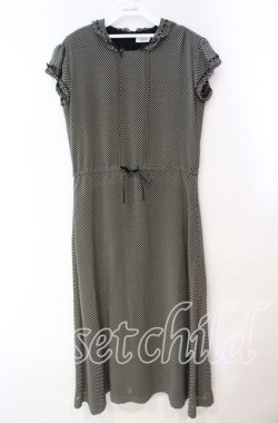 画像1: INGEBORG / ドット半袖ワンピース  クロ×アイボリー O-25-11-03-041-LO-OP-IG-OS