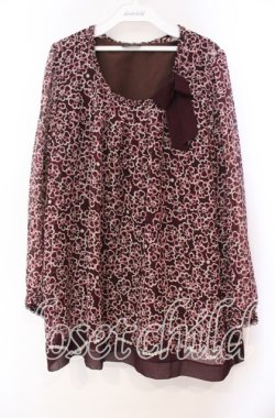 画像1: INGEBORG / 手書きフラワー総柄ブラウス  ワイン O-25-11-03-042-LO-BL-IG-OS