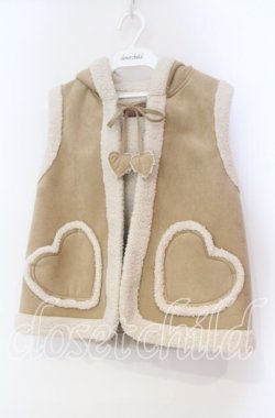 画像1: PINK HOUSE / ハートポケットスエード風ベスト  ベージュ O-25-11-03-043-LO-TO-IG-OS