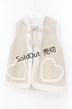 画像1: PINK HOUSE / ハートポケットスエード風ベスト  ベージュ O-25-11-03-043-LO-TO-IG-OS