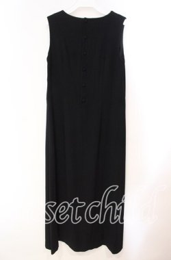 画像2: KANEKO ISAO / 後ろボタンノースリーブワンピース  クロ O-25-11-03-044-EL-OP-IG-OS