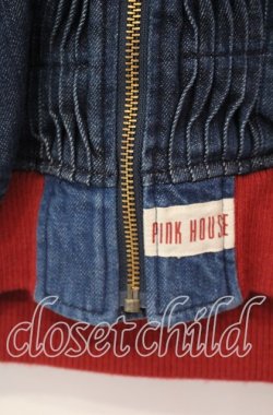 画像2: PINK HOUSE / デニムパッチワークブルゾン  インディゴ×アカ O-25-11-03-045-LO-JA-IG-OS