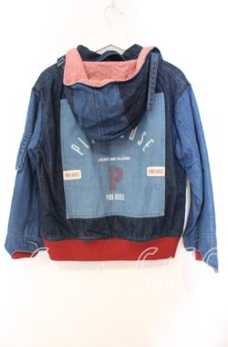 画像3: PINK HOUSE / デニムパッチワークブルゾン  インディゴ×アカ O-25-11-03-045-LO-JA-IG-OS