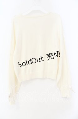 画像3: axes femme / サテンリボンニットカーディガン  アイボリー O-25-11-03-049-AX-TO-IG-OS