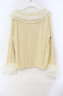 画像3: axes femme / チュールフリルリブプルオーバー  生成り O-25-11-03-050-AX-TO-IG-OS