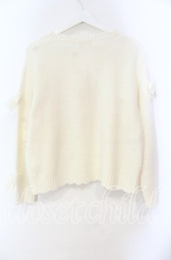 画像3: PINK HOUSE / リボンモチーフ使いニットカーディガン  アイボリー O-25-11-03-051-LO-TO-IG-OS