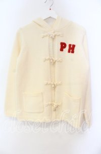 PINK HOUSE / PHロゴワッペン付きフードニットカーディガン  オフ O-25-11-03-052-LO-TO-IG-OS