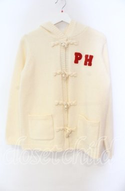 画像1: PINK HOUSE / PHロゴワッペン付きフードニットカーディガン  オフ O-25-11-03-052-LO-TO-IG-OS