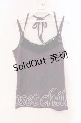 Qutie Frash / レース配色ホルターキャミソール 【旧タグ】  パープル O-25-11-03-054-QU-TO-IG-OS