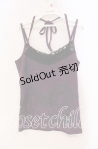 Qutie Frash / レース配色ホルターキャミソール 【旧タグ】  パープル O-25-11-03-054-QU-TO-IG-OS