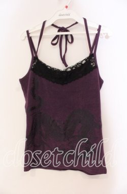 画像1: Qutie Frash / レース配色ホルターキャミソール 【旧タグ】  パープル O-25-11-03-054-QU-TO-IG-OS