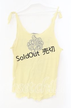 画像3: ALGONQUINS / プリントニットタンクトップ  イエロー O-25-11-03-059-AL-TO-IG-ZT401