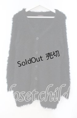 画像1: ALGONQUINS / フェザーカーディガン  ブラック O-25-11-03-060-AL-TO-IG-OS