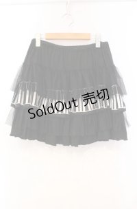 ACDC RAG / ピアノ柄ミニスカート  ブラック×ホワイト O-25-11-03-064-PU-SK-IG-OS