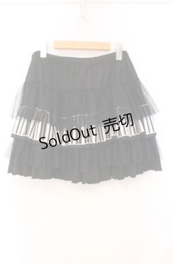 画像3: ACDC RAG / ピアノ柄ミニスカート  ブラック×ホワイト O-25-11-03-064-PU-SK-IG-OS