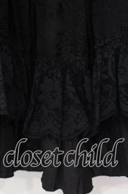 画像2: Qutie Frash / 蜘蛛の巣レースティアードスカート  ブラック O-25-11-03-065-QU-SK-IG-OS