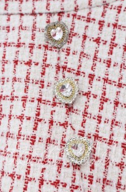 画像2: DearMyLove / ハートビジューフリルツイードスカート S アカ O-25-11-03-074-EL-SK-OW-OS