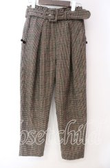 LODISPOTTO / ミニリボン配色千鳥パンツ M ブラウン O-25-11-03-077-LO-PA-OW-ZT177