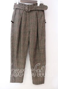 LODISPOTTO / ミニリボン配色千鳥パンツ M ブラウン O-25-11-03-077-LO-PA-OW-ZT177