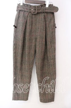画像1: LODISPOTTO / ミニリボン配色千鳥パンツ M ブラウン O-25-11-03-077-LO-PA-OW-OS