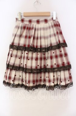 画像3: mille fille close by LODISPOTTO / ショコラハートチェックスカート S ベージュ×アカ O-25-11-03-080-LO-SK-OW-OS
