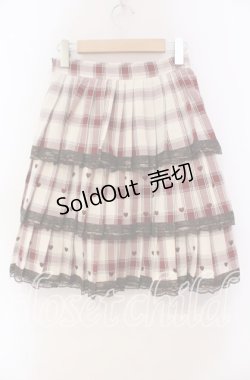 画像3: mille fille close by LODISPOTTO / ショコラハートチェックスカート S ベージュ×アカ O-25-11-03-080-LO-SK-OW-OS