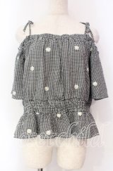LODISPOTTO / フラワー刺繍オフショルトップス M クロ O-25-11-03-081-LO-TO-OW-ZT180