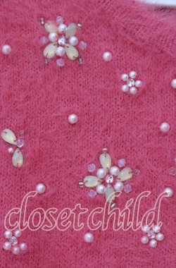 画像2: LODISPOTTO / ビジュー配色シャギーニット M ピンク O-25-11-03-084-LO-TO-OW-OS