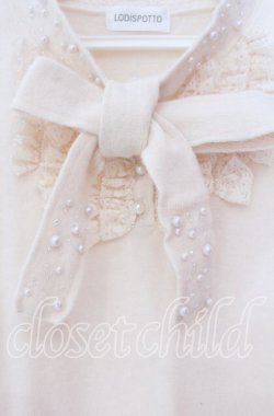画像2: LODISPOTTO / パール配色ボウタイニット M ピンク O-25-11-03-086-LO-TO-OW-OS
