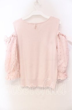 画像3: LODISPOTTO / レース切り替えオフショルニット M ピンク O-25-11-03-087-LO-TO-OW-OS