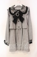 DearMyLove / セットアップ風レース重ねリボンワンピース M グレーチェック O-25-11-03-089-EL-OP-OW-OS