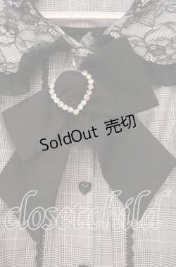 画像2: DearMyLove / セットアップ風レース重ねリボンワンピース M グレーチェック O-25-11-03-089-EL-OP-OW-OS