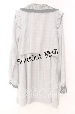 画像3: DearMyLove / セットアップ風レース重ねリボンワンピース M グレーチェック O-25-11-03-089-EL-OP-OW-OS