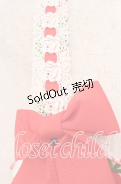 画像3: heavenlygarden / イチゴ編み上げジャンパースカート  シロ×アカ O-25-11-03-009-LO-OP-IG-OS